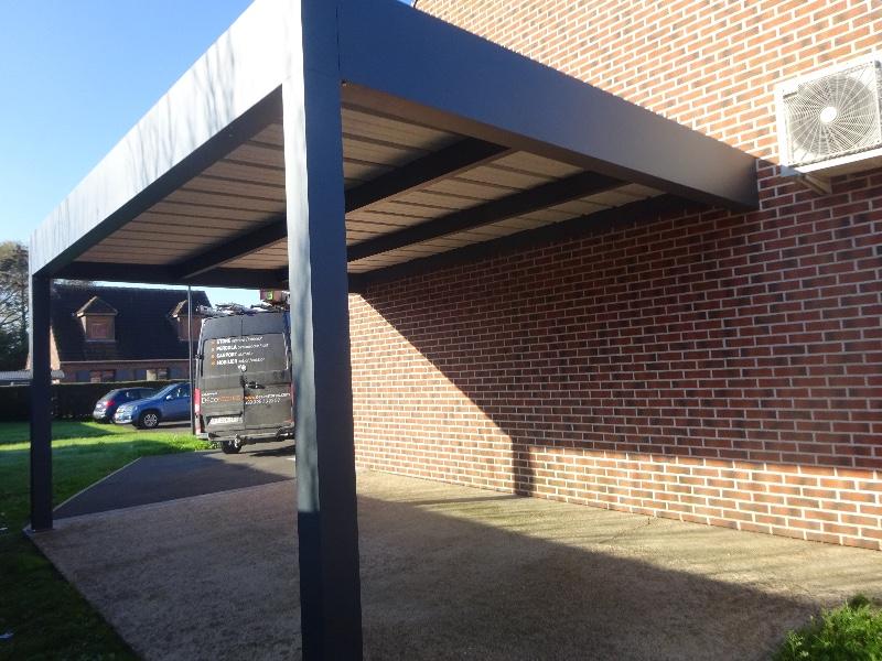 Un carport en aluminium installé à Wormhout pour nos clients