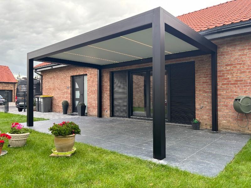 Pose d'une Pergola Bioclimatique à Comines