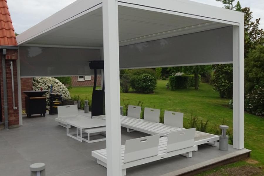 POSE D'UNE PERGOLA BIOCLIMATIQUE À HALLUIN DANS LES HAUTS DE FRANCE