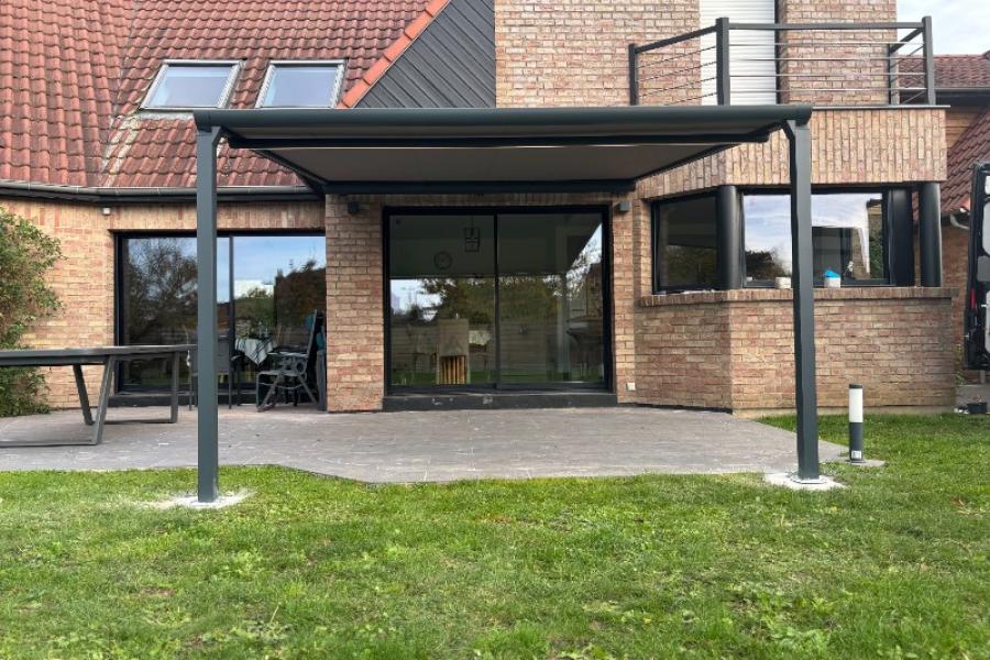 Pose d'une Pergola toile à Herlies