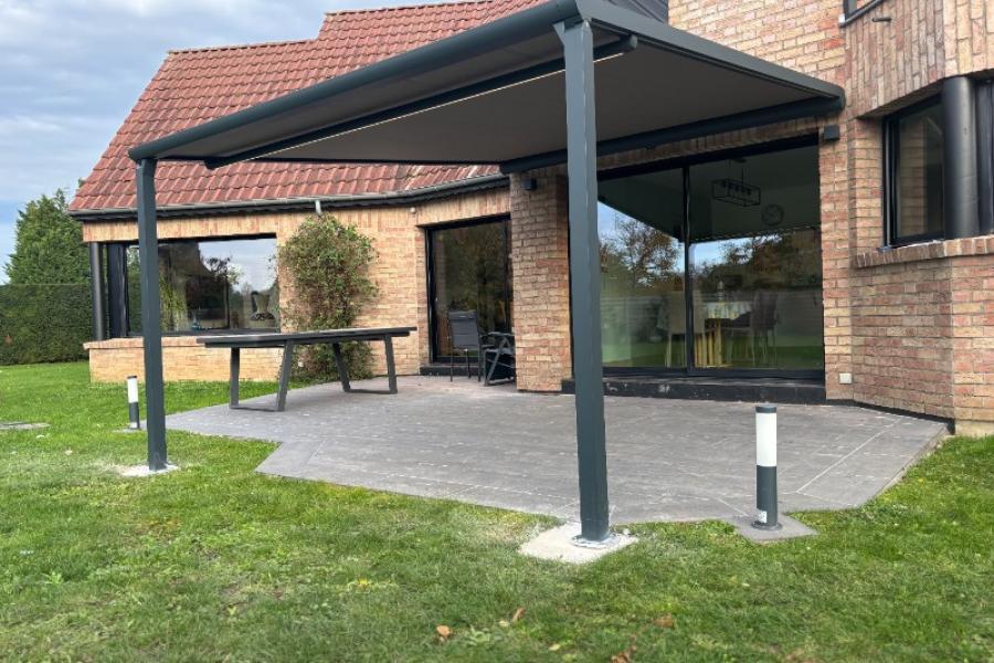 Pose d'une Pergola toile à Herlies