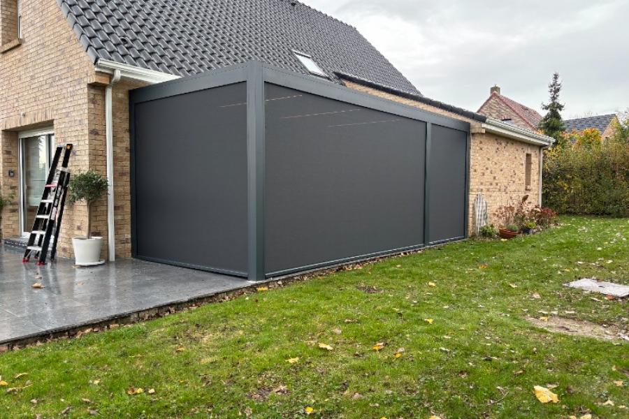 Pose d'une Pergola Bioclimatique à Merris