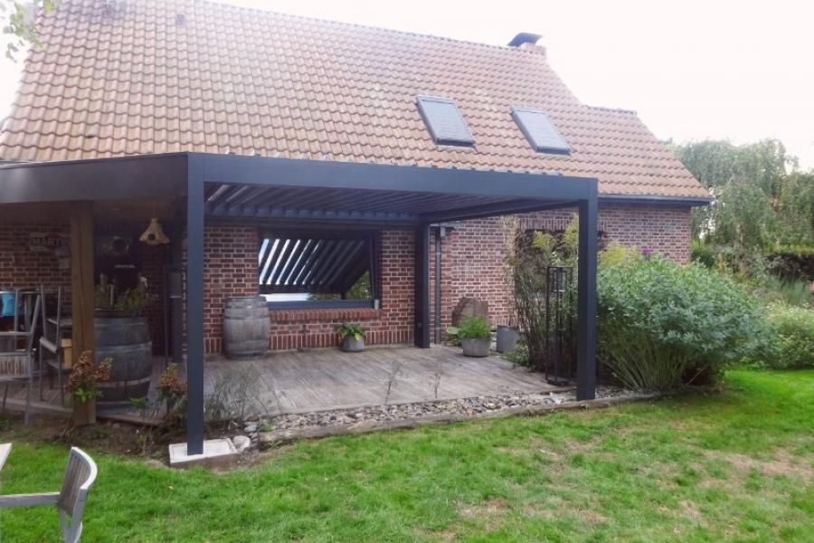 POSE D'UNE PERGOLA BIOCLIMATIQUE À LAVENTIE HAUTS-DE-FRANCE