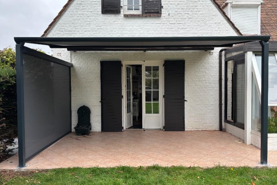 Pose d'une Pergola toile à Nieppe